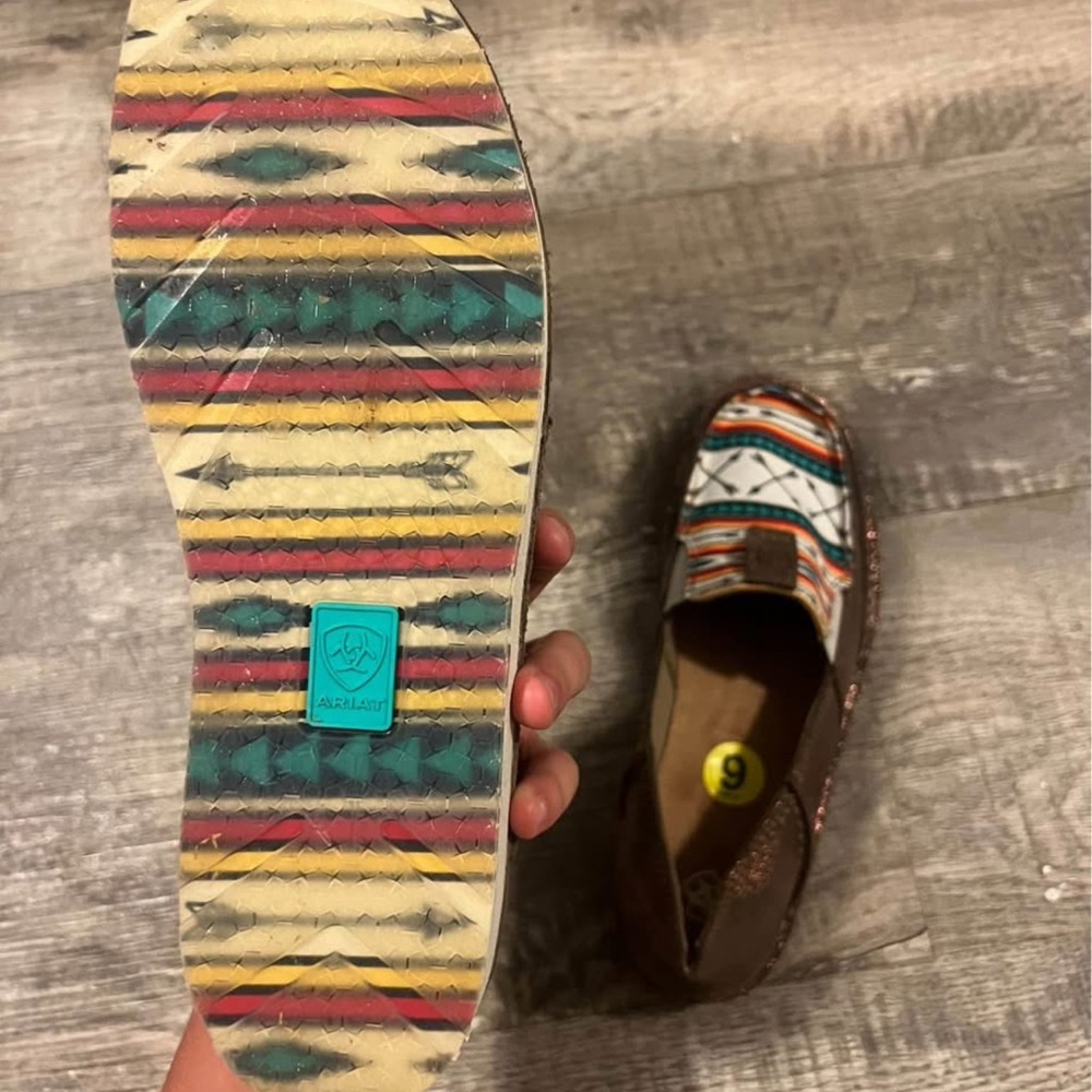 Ariat Brown And Multicolor Patterned Slip-Ons - image 3